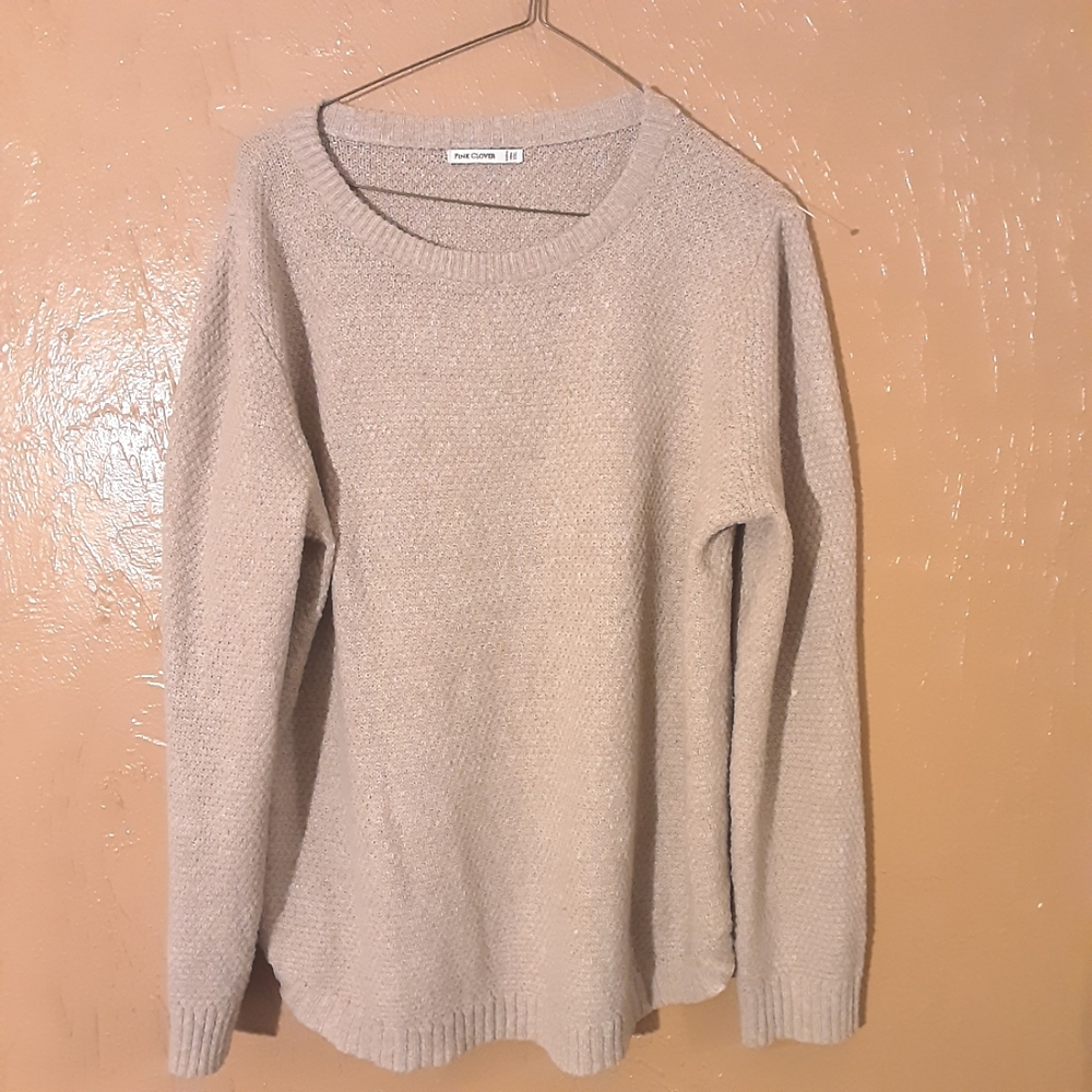 Pink Clover Soft Cream Sweater
